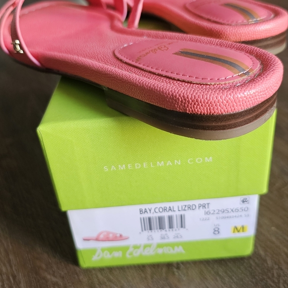 Sam Edelman size 8 Coral pink leather sandal - Picture 3 of 4
